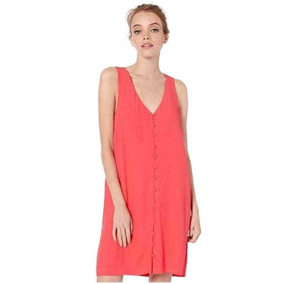 BB Dakota Sundowner Hammered Crepe Dress Women XS Button Front Boho Chic Relaxed - Picture 1 of 8